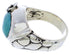 Southwestern Sterling Silver And Turquoise Ring Size 6 UX33343